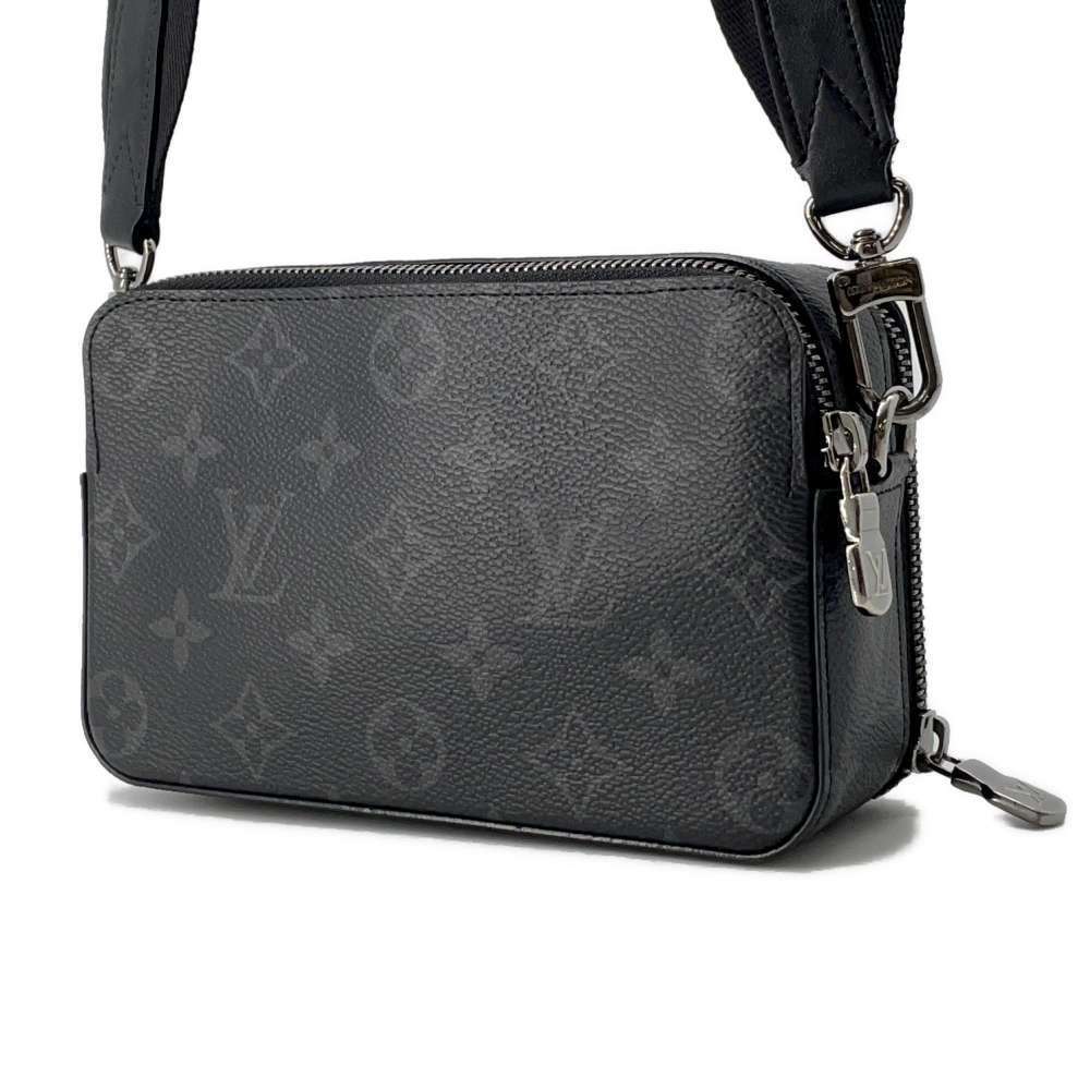 Louis Vuitton Shoulder Bag Black Monogram Wearable Alpha Eclipse Wallet Black